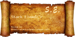 Stark Elemér névjegykártya